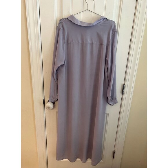 Soft Surroundings Long Sleeve Lavender Button-Down Embroidered Maxi Dress Sx 2X - Picture 7 of 7